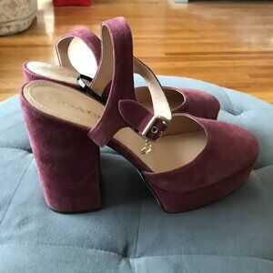 Coach Isabella Platform Pumps NEW Size 10 Burgundy Suede